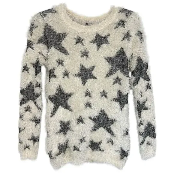 2/$15 Yoki Eyelash Star Furry Sweater Ivory Plush Size S - Picture 10 of 13